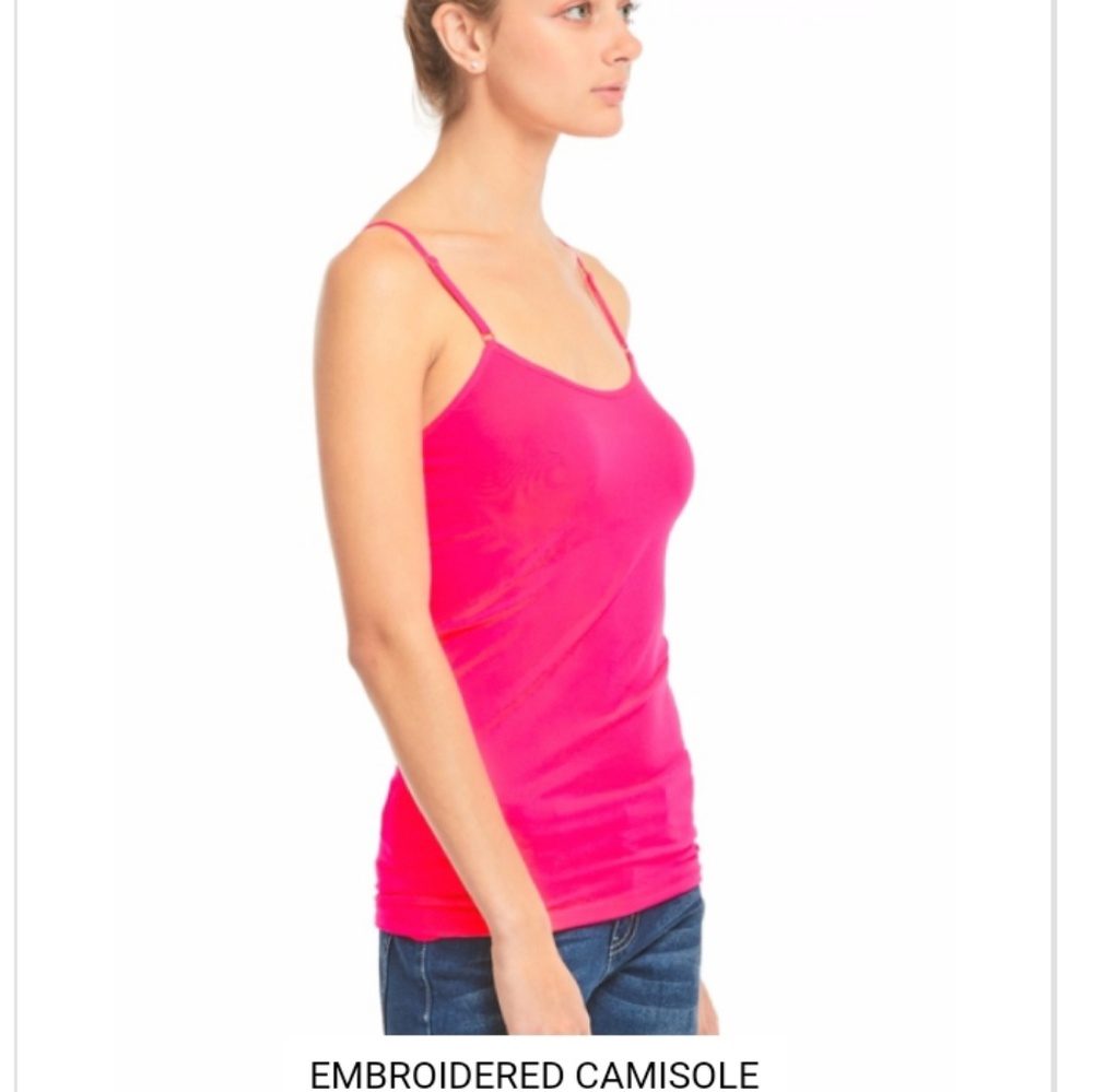 Hot Pink Tank Camisole Embellished Back - Picture 6 of 7